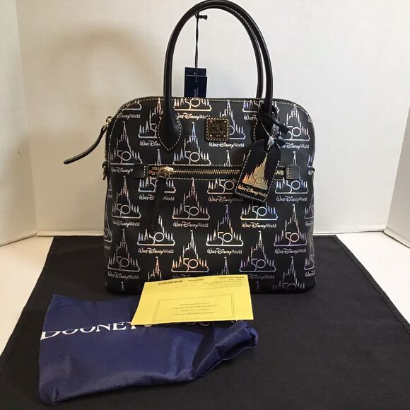Dooney & Bourke Walt Disney World 50th Anniversary Hologram Leather Satchel NEW - Picture 2 of 7